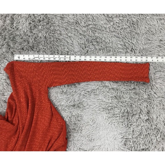 Left‎ Of Center Anthropologie Orange Asymmetrical Thermal Long Sleeve Top S - Picture 8 of 8